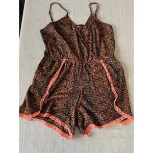 Earthbound Trading Co Brown Romper Women’s Casual Summer One-Piece XL